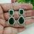 Emerald green cz stones beautiful silver plated earrings set