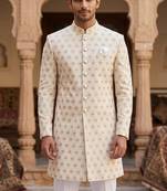 Off white indowestern for men | premium indowestern men's ethnic wear