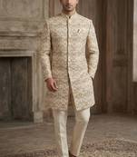 Beige color indowestern for men | premium indowestern men's ethnic wear