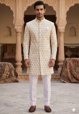 Off white indowestern for men | premium indowestern men's ethnic wear 2