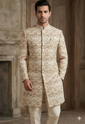 Beige color indowestern for men | premium indowestern men's ethnic wear 2