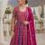 Purple georgette readymade anarkali suit with embroidery zarkan work (free size)