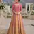 Peach georgette readymade anarkali suit with embroidery zarkan work (free size)