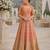Orange georgette readymade anarkali suit with embroidery zarkan work (free size)