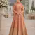 Orange georgette readymade anarkali suit with embroidery zarkan work (free size)