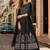 Black georgette free size stitched suit with embroidery & sequence work