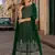 D green faux georgette free size stitched plazzo suit with sequence work