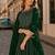 D green faux georgette free size stitched plazzo suit with sequence work