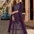 Violet faux georgette free size stitched plazzo suit with sequence work
