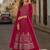 D pink faux georgette free size stitched plazzo suit with sequence work