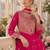 Pink chinon free size stitched anarkali suit with codding dori & sequence work