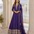 Purple viscos free size stitched jacquard anarkali suit with codding dori & sequence work