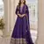 Purple viscos free size stitched jacquard anarkali suit with codding dori & sequence work