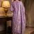 Banarasi semi silk 3pcs unstiched dress material in purple colour with  zari booti work
