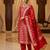 Banarasi semi silk 3pcs unstiched dress material in red colour with brocade zari work