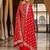 Banarasi semi silk 3pcs unstiched dress material in red colour with brocade zari work