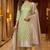Banarasi semi silk 3pcs unstiched dress material in pista green colour with zari booti work