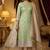 Banarasi semi silk 3pcs unstiched dress material in pista green colour with zari booti work
