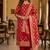 Banarasi semi silk 3pcs unstiched dress material in red colour with zari booti work