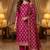 Banarasi cotton semi silk 3pcs unstiched dress material in magenta colour with minakari & zari booti work