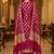 Banarasi cotton semi silk 3pcs unstiched dress material in magenta colour with minakari & zari booti work