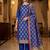 Banarasi cotton semi silk 3pcs unstiched dress material in blue colour with minakari & zari booti work