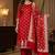 Banarasi mashru silk 3pcs unstiched dress material in red colour with floral zari work