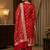 Banarasi mashru silk 3pcs unstiched dress material in red colour with floral zari work