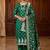 Banarasi mashru silk 3pcs unstiched dress material in bottle green colour with floral zari work