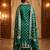 Banarasi mashru silk 3pcs unstiched dress material in bottle green colour with floral zari work