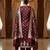 Banarasi mashru silk 3pcs unstiched dress material in red wine colour with floral zari work