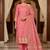 Banarasi cotton semi silk 3pcs unstiched dress material in peach colour with minakari & zari booti work
