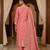 Banarasi cotton semi silk 3pcs unstiched dress material in peach colour with minakari & zari booti work