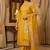 Banarasi cotton semi silk 3pcs unstiched dress material in yellow colour with boota zari work