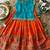 Girls firozi embroidered peplum top with position printed lehengha set