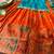 Girls firozi embroidered peplum top with position printed lehengha set