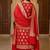 Banarasi cotton semi silk 3pcs unstiched dress material in red colour with boota zari work