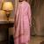 Banarasi cotton semi silk 3pcs unstiched dress material in  pink colour with floral zari & rangkart work