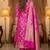 Banarasi cotton semi silk 3pcs unstiched dress material in rani pink colour with floral zari  work