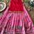 Girls red embroidered peplum top with position printed lehengha set