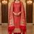 Banarasi cotton semi silk 3pcs unstiched dress material in red colour with zari booti work