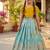 Girls yellow silk crop choli with zari weaving work wedding lehenga set