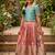 Girls skyblue silk crop choli with zari weaving work wedding lehenga set
