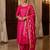 Banarasi cotton semi silk 3pcs unstiched dress material in rani pink colour with zari booti work