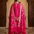 Banarasi cotton semi silk 3pcs unstiched dress material in rani pink colour with zari booti work