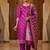 Banarasi cotton semi silk 3pcs unstiched dress material in magenta colour with zari booti work