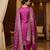 Banarasi cotton semi silk 3pcs unstiched dress material in magenta colour with zari booti work