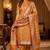 Banarasi cotton semi silk 3pcs unstiched dress material in rust orange colour with zari booti work