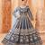Neavy Blue colour foil Work semi stich art silk anarkali gown