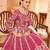  Rani pink colour foil Semi Stich Art silk anarkali gown